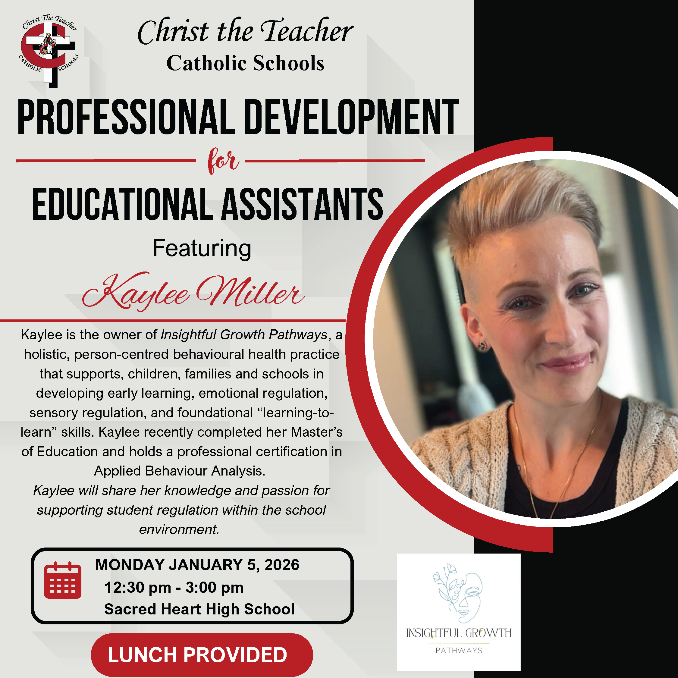 Insevice Day, Educational Assistants Jan. 5, 2025